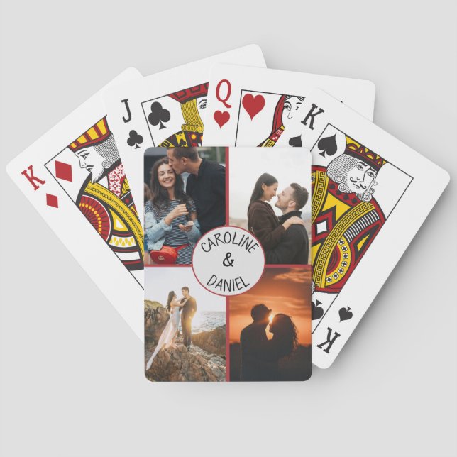 Valentine personalisierte Foto-Collagen und Namen Spielkarten (Rückseite)