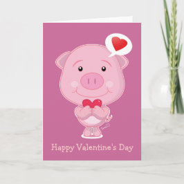 Valentine Pig Card Feiertagskarte