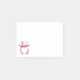 Valentine Pig Post-it Klebezettel