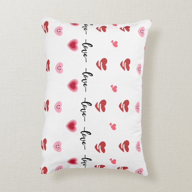 Valentine Pillow Heart Love Text Dekokissen (Rückseite(Vertikal))