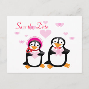 Valentine Pinguine Save the Date Postkarten