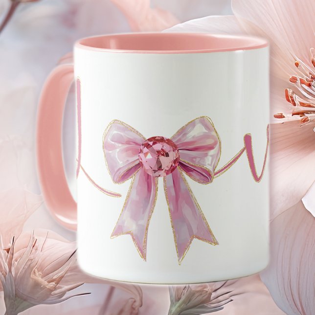 Valentine Pink Bow Tasse (Von Creator hochgeladen)