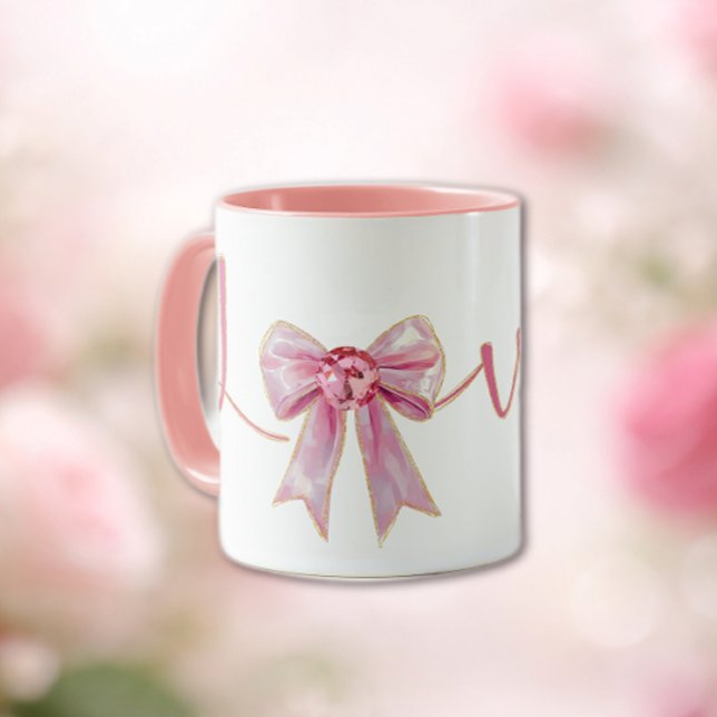 Valentine Pink Bow Tasse (Von Creator hochgeladen)