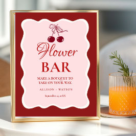 Valentine Pink Heart Brautparty Blumenbar Schild