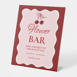 Valentine Pink Heart bridal shower flower bar Sign Sockelschild