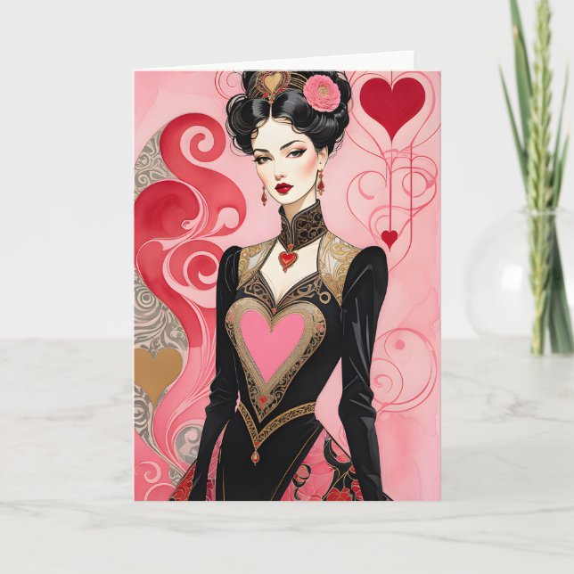 Valentine Pink Heart Dress Lady Ankündigung (Vorderseite)
