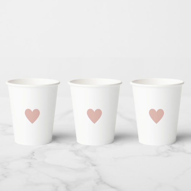 Valentine Pink Heart Pappbecher (Multi)