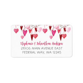 Valentine Pink Hearts Rücksendeadresse Adressaufkleber