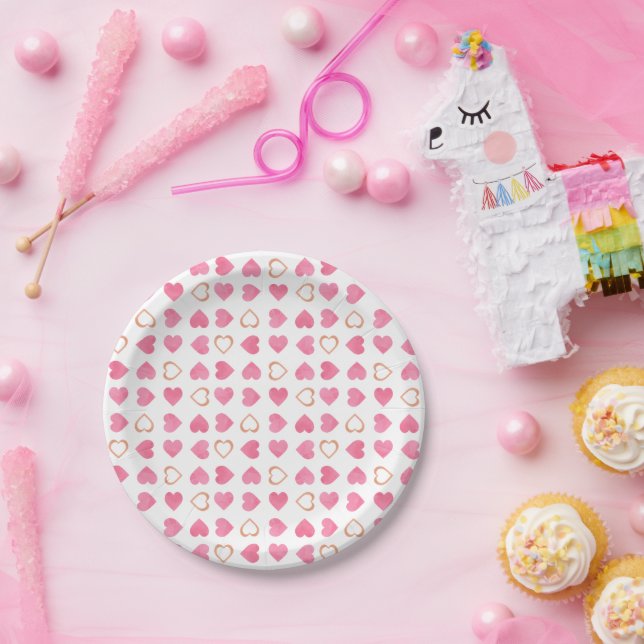 Valentine Pink Sweetheart Pappteller (Party)