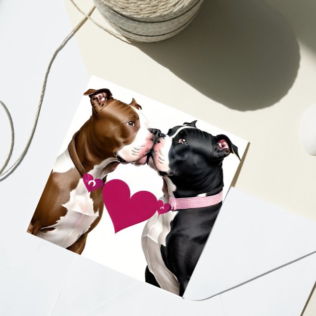 Valentine Pit Bulls Sweethearst Liebe Feiertagskarte (Von Creator hochgeladen)