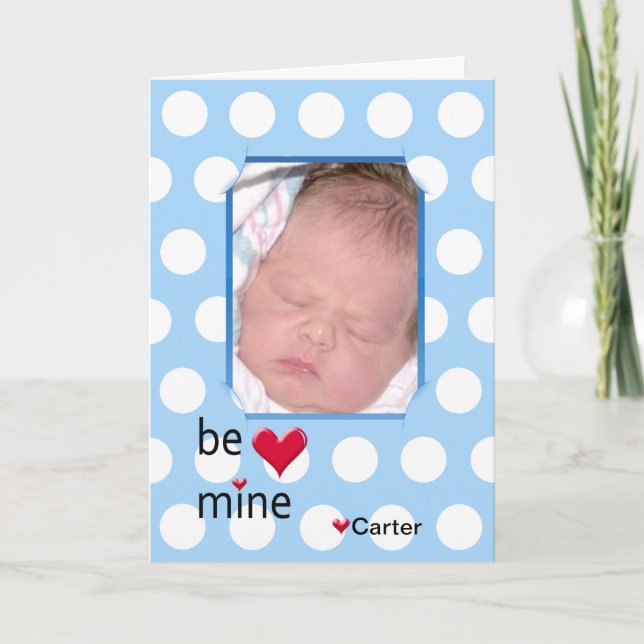 Valentine Polka Dot Frame Feiertagskarte (Vorderseite)