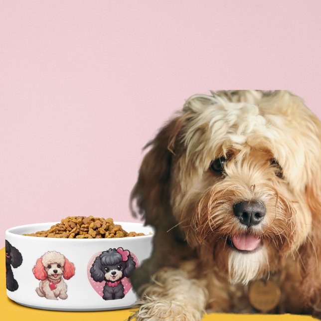 Valentine Poodle Dog | Hundeschale Napf (Valentine Poodle Dog | dog bowls)