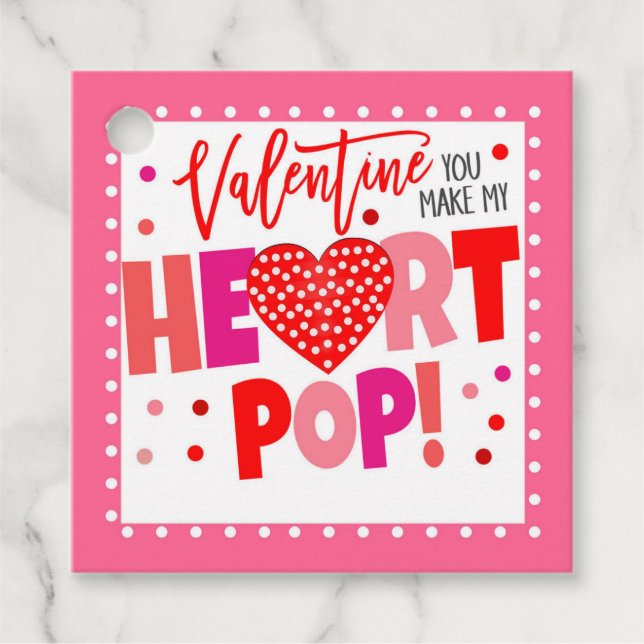 Valentine Pop It gibt Tags Geschenkanhänger (Vorderseite)