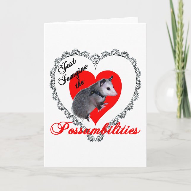 Valentine Possum Feiertagskarte (Vorderseite)