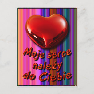 Valentine Postcard in Polish Feiertagspostkarte