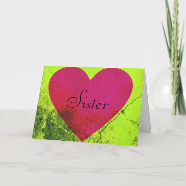 Valentine pour la carte de voeux de soeur (Devant)