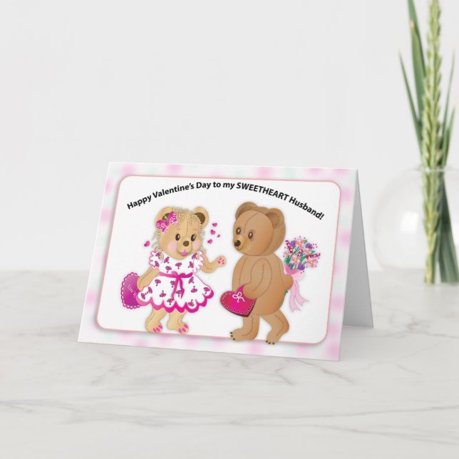 Valentine Pour Mon Mari Carte Deux Nounours (Devant)