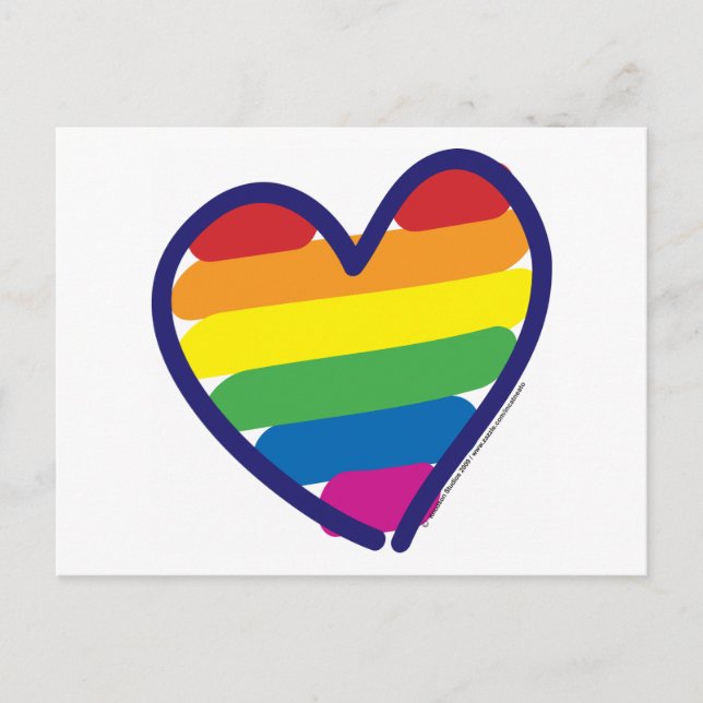 Valentine Pride Rainbow Feiertagspostkarte (Vorderseite)