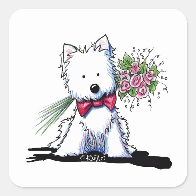 Valentine Prince Westie Stickers (Vorderseite)