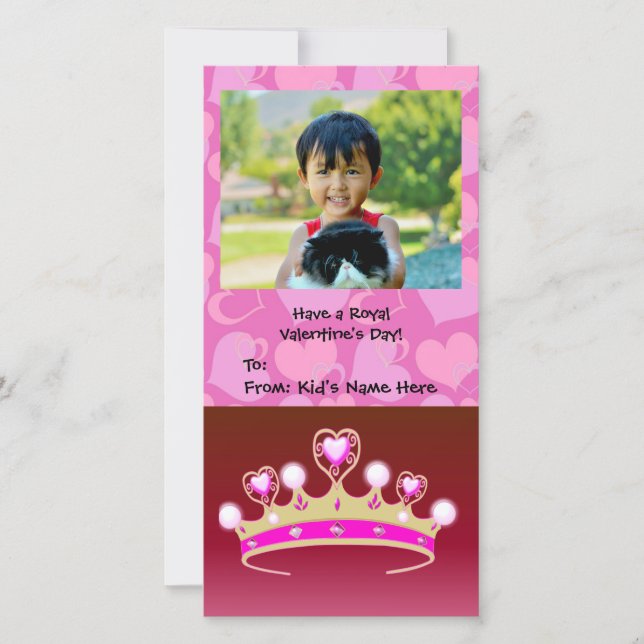 Valentine Princess Girl Feiertagskarte (Vorderseite)