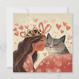 Valentine Prinzessin und ihre Kätzin Karte