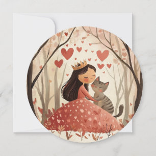 Valentine Prinzessin und ihre Kätzin Karte