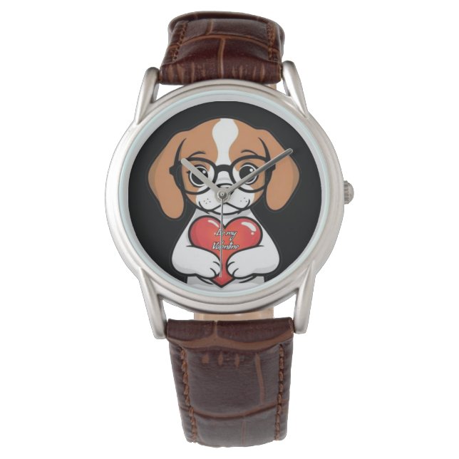 Valentine Puppy Armbanduhr (Vorderseite)