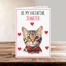 Valentine Purfect Bengalische Katzenfalzkarte Karte