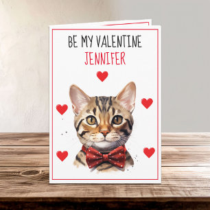 Valentine Purfect Bengalische Katzenfalzkarte Karte