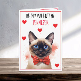 Valentine Purfect Siamese Cat Karte