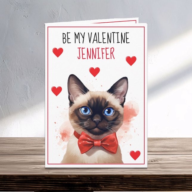 Valentine Purfect Siamese Cat Karte (Von Creator hochgeladen)