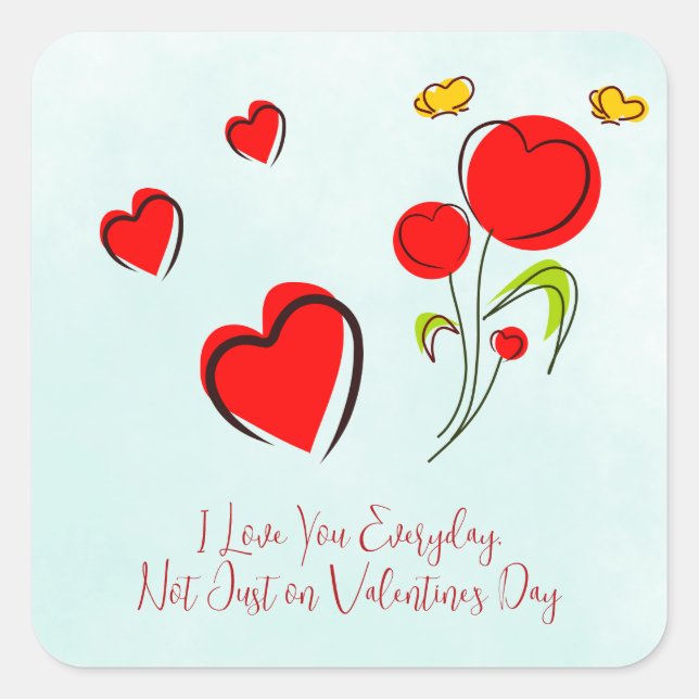 Valentine Quadratischer Aufkleber (Vorderseite)