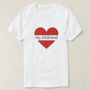 Valentine Red Heart Individuelle Name Male White T T-Shirt