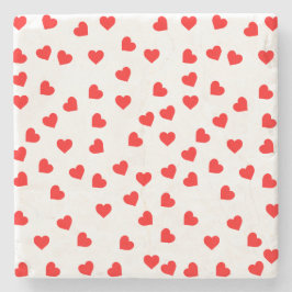 Valentine Red Heart Pattern Steinuntersetzer