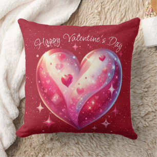 Valentine Red Heart Stars Kissen