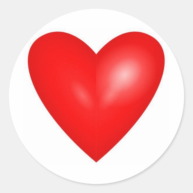 Valentine Red Heart Wedding Runder Aufkleber (Vorderseite)