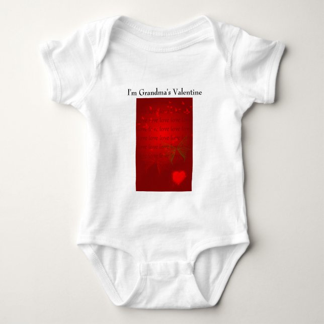 Valentine Red Hearts Baby Strampler (Vorderseite)