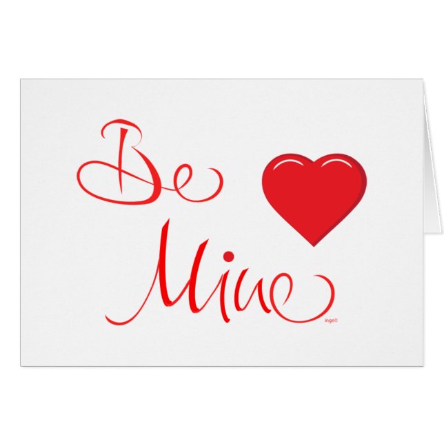 Valentine Red Hearts Liebe Be-Mine-Card (Vorderseite (Horizontal))