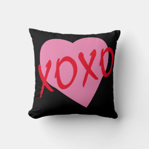 Valentine Red Hugs Kisses XOXO Rosa Herzspass Kissen