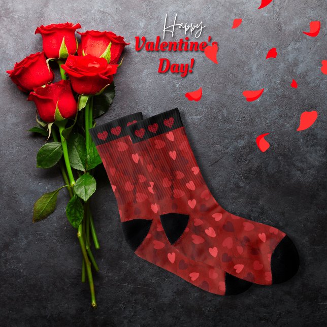Valentine Red Multi Hearts Socken (Valentine Red Multi Hearts Socks)
