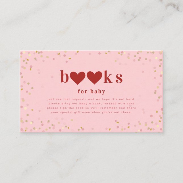 Valentine Red Pink Babydusche Buchungsanfrage Begleitkarte (Vorderseite)