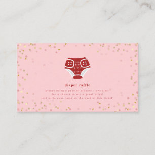 Valentine Red Pink Diaper Raffle Baby Dusche Enclo Begleitkarte
