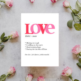 Valentine Red & Pink Love Typography Feiertagskarte