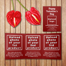 Valentine Red Trifold Card Dreifach Gefaltete Karte