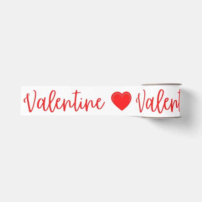 Valentine Red Valentine's Grosgrain Ribbon Ripsband (Vorderseite)