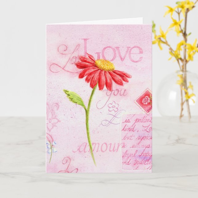 Valentine Religious Red Daisy Grußkarte Karte (Gelbe Blume)