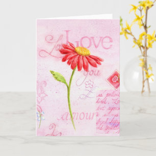 Valentine Religious Red Daisy Grußkarte Karte