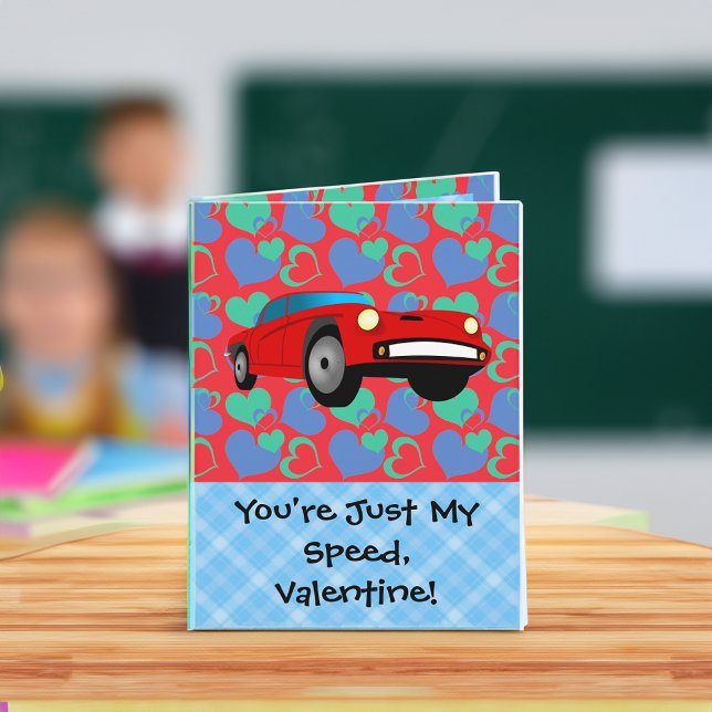 Valentine Rennwagen Feiertagskarte (boys valentine card race car)