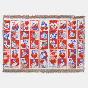 Valentine Retro Liebe schlägt Niedliche Muster Decke
