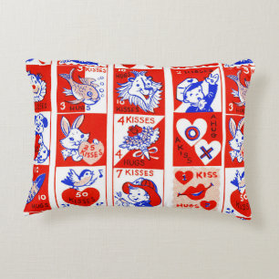 Valentine Retro Liebe schlägt Niedliche Muster Dekokissen
